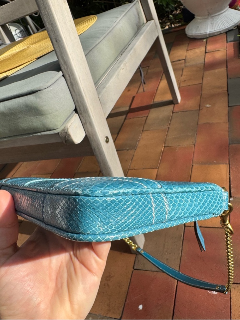 Coach Legacy Rare Exotic Blue Python 🦋Snakeskin Demi Clutch Mini Vintage Y2K - Picture 4 of 9